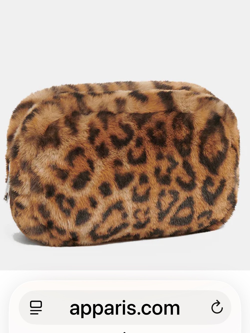 Apparis Leopard Faux Fur pochette in Brown and Black